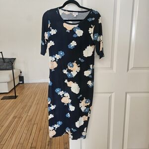 LuLaRoe Navy Floral Maxi Dress